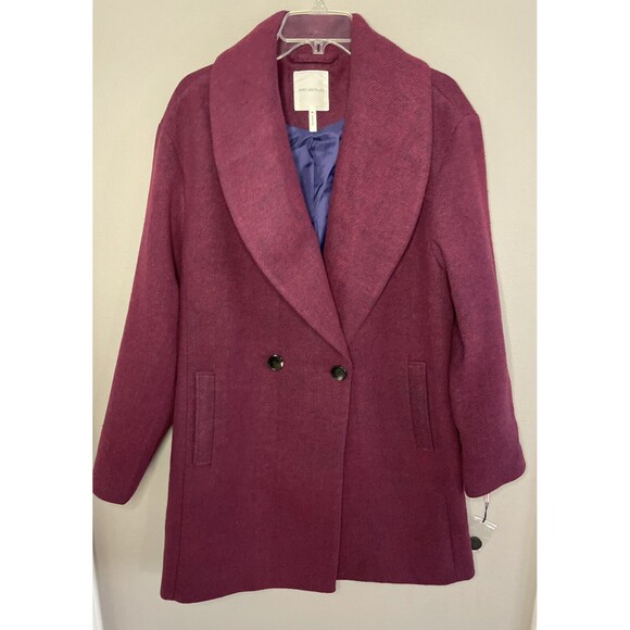 Avec Les Filles Shawl Collar Coat in Maroon Size Medium New - Picture 1 of 7